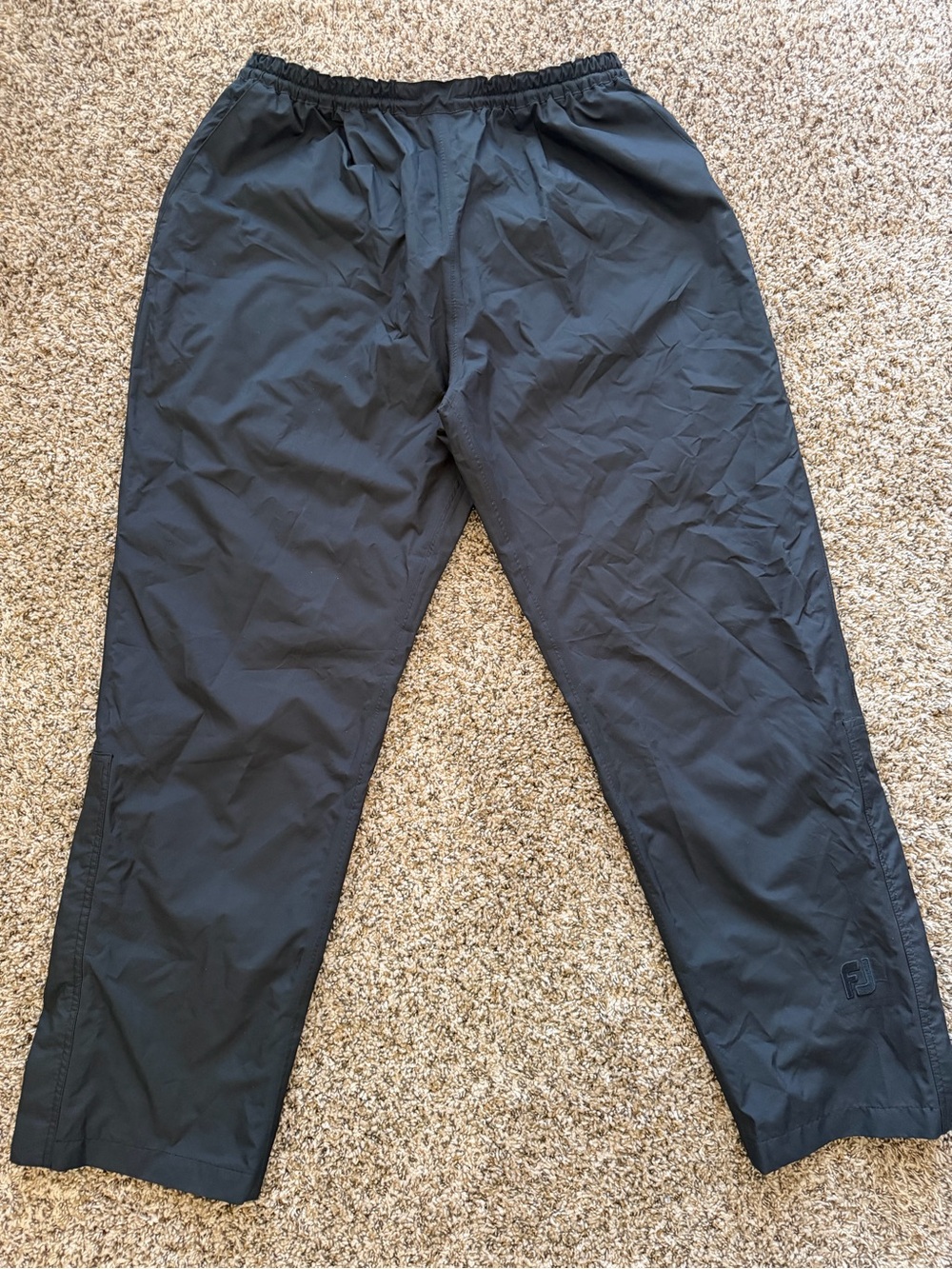 FootJoy DryJoys Rain Pants Mens L Black Waterproof Windproof Golf Performance